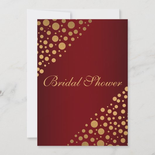 Stijlvolle gouden Stippen bruidsdouche uitnodiging (Voorkant)