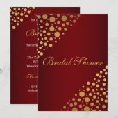 Stijlvolle gouden Stippen bruidsdouche uitnodiging (Voorkant / Achterkant)