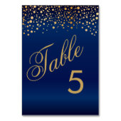 Stijlvolle gouden Stippen en marineblauw - tafelnu Kaart (Voorkant)