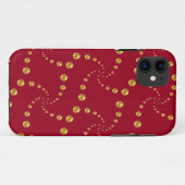 Stijlvolle gouden stippen op bordeauxrood Case-Mate iPhone case (Achterkant (horizontaal))