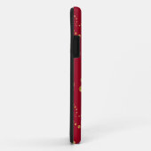 Stijlvolle gouden stippen op bordeauxrood Case-Mate iPhone case (Achterkant/rechts)
