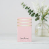 Stijlvolle gouden streep Blush Pink Visitekaartje (Staand voorkant)