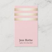 Stijlvolle gouden streep Blush Pink Visitekaartje (Voorkant)