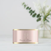 Stijlvolle gouden streep Roos Gold Cupcake Visitekaartje (Staand voorkant)