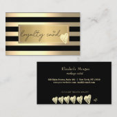 Stijlvolle gouden strepen, Lijst, gouden harten Klantenkaartje