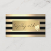 Stijlvolle gouden strepen, Lijst, gouden harten Klantenkaartje (Voorkant)