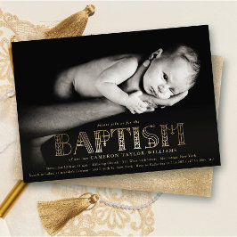 Stijlvolle gouden typografie Elegante chique doop Kaart