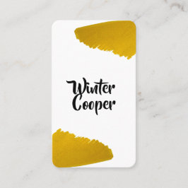 Stijlvolle gouden verfspattenframe verticaal visitekaartje