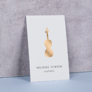 Stijlvolle Gouden Viool Muzikant Minimaal Visitekaartje