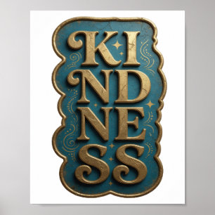 Stijlvolle Gouden VRIENDELIJKHEID Modern Design Poster
