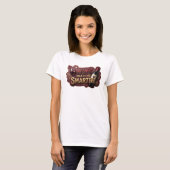 Stijlvolle Gouden WIJN MAKT ME SLIMMER Statement T T-shirt (Voorkant volledig)
