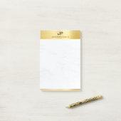 Stijlvolle gouden witte marmeren professionele Sja Post-it® Notes (Op bureau)