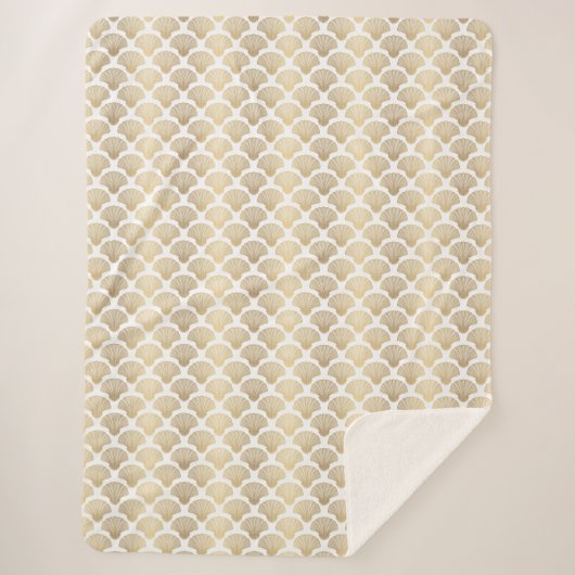 Stijlvolle gouden zeeschelp Sherpa deken (Voorkant)