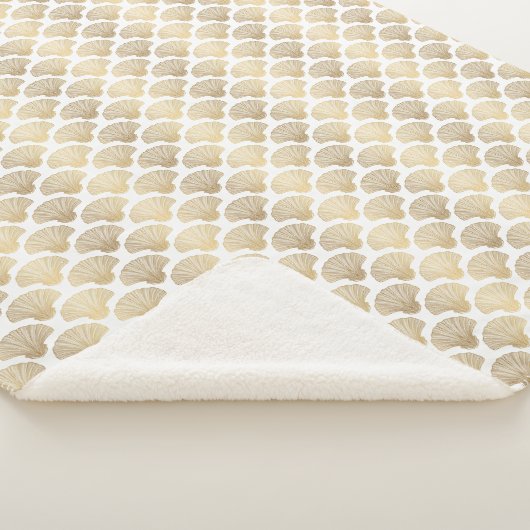 Stijlvolle gouden zeeschelp Sherpa deken (3/4)