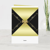 Stijlvolle gouden & zwarte decoratieve boog dank u bedankkaart (Achterkant)