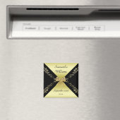 Stijlvolle gouden & zwarte decoratieve boog gunst magneet (Insitu (Vaatwasser))