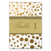 Stijlvolle goudfolie Confetti Stippen Tafelnummer  (Achterkant)