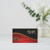 Stijlvolle goudgolf Elegant Monogram Gold Logo Visitekaartje (Staand voorkant)