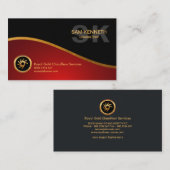 Stijlvolle goudgolf Elegant Monogram Gold Logo Visitekaartje (Voorkant / Achterkant)