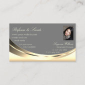 Stijlvolle goudgrijs met foto en Sparkly Diamond Visitekaartje (Achterkant)