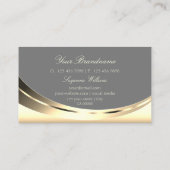 Stijlvolle goudgrijs met Logo en mousserende diama Visitekaartje (Achterkant)