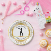 Stijlvolle goudgymnastiek Birthday Papieren Bordje (Feest)