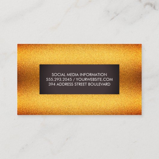 Stijlvolle goudhamer met bruin label (Achterkant)