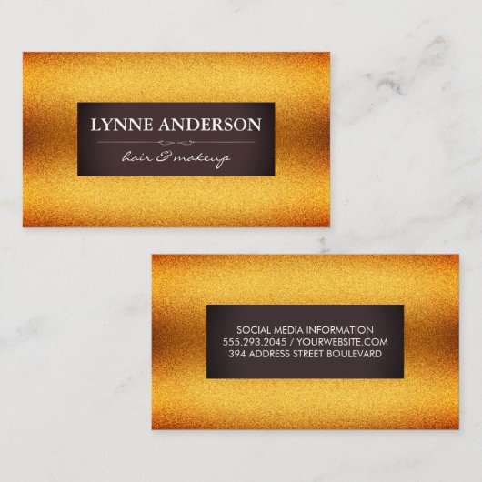 Stijlvolle goudhamer met bruin label (Voorkant / Achterkant)