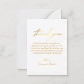 stijlvolle goudkalligrafie trouwfoto bedankt notitiekaartje (Achterkant)