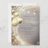 Stijlvolle goudsnowflakes, Kogels, lichte kerst Kaart (Voorkant)