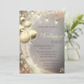 Stijlvolle goudsnowflakes, Kogels, lichte kerst Kaart (Staand voorkant)