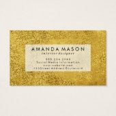 Stijlvolle goudspecs Metallic Gold Monogram Visitekaartjes (Achterkant)
