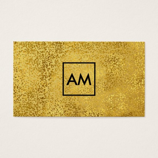 Stijlvolle goudspecs Metallic Gold Monogram Visitekaartjes (Voorkant)