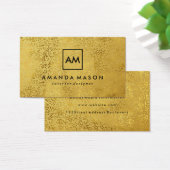 Stijlvolle goudspecs Metallic Gold Monogram Visitekaartjes (Bureau)
