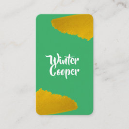 Stijlvolle goudverf splatter lijst groen turquoise visitekaartje