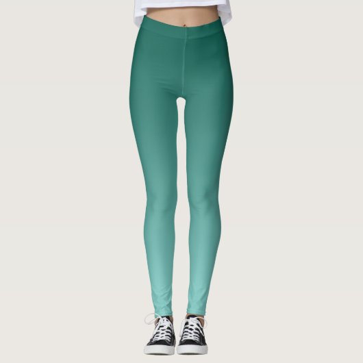 Stijlvolle Gradiënt Sjabloon Moderne Vrouwen Blauw Leggings (Voorkant)