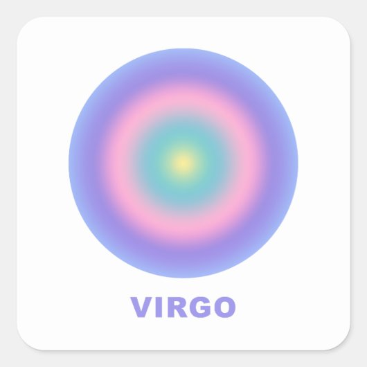 Stijlvolle gradiënt voor vigo Zodiac Sign Vierkante Sticker (Voorkant)