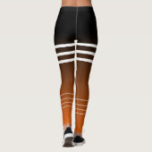 Stijlvolle gradiënt zwart oranje monogrammen werko leggings (Achterkant)