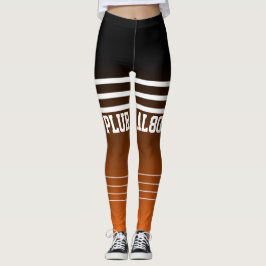 Stijlvolle gradiënt zwart oranje monogrammen werko leggings