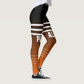 Stijlvolle gradiënt zwart oranje monogrammen werko leggings (Rechts)