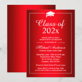 Stijlvolle gradiëntrode klasse van de GraduPartij Kaart (Voorkant / Achterkant)