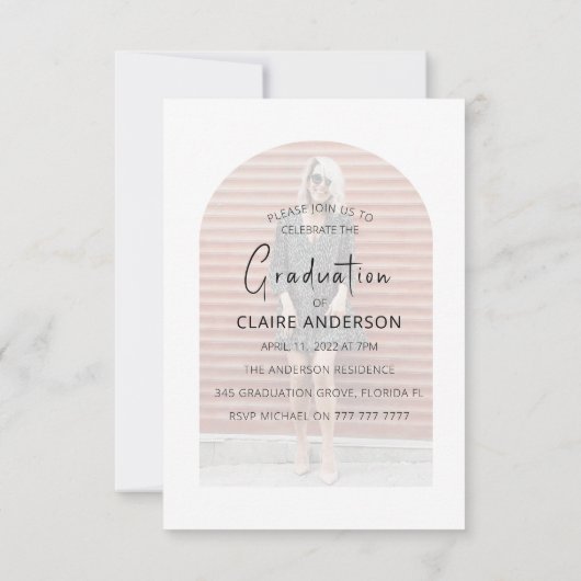 Stijlvolle Graduation Party Kaart (Achterkant)