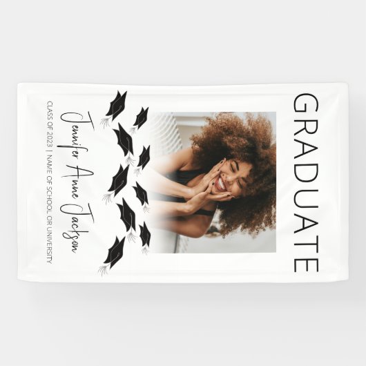 Stijlvolle Graduation Party Spandoek (Horizontaal)