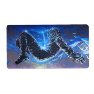 Stijlvolle Graffiti Astronaut Etiket