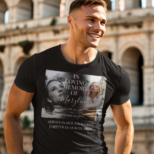 Stijlvolle grafmonument voor en na foto t-shirt