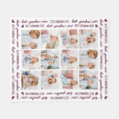 Stijlvolle GRANDMA Gepersonaliseerde 12 Fotocollag Fleece Deken (Voorkant (Horizontaal))