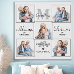 Stijlvolle GRANDMA Persoonlijk 5 Foto Collage Imitatie Canvas Print<br><div class="desc">Verras je oma deze moederdag met een gepersonaliseerd 5 foto-uniek oma gedicht en monogram canvas. "Altijd mijn oma, voor altijd mijn vriend" Personaliseer deze oma plaque met favoriete foto's, berichten en namen... Bezoek ons collectie voor de beste grootmageschenken en gepersonaliseerde grootmoedergeschenken. COPYRIGHT © 2022 Judy Burrows, Black Dog Art -...</div>