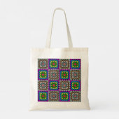 Stijlvolle Granny Square Pattern Cotton Canvas tas (Achterkant)