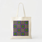 Stijlvolle Granny Square Pattern Cotton Canvas tas (Voorkant)