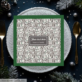 Stijlvolle grappige cadeau monogram dollar patroon servet